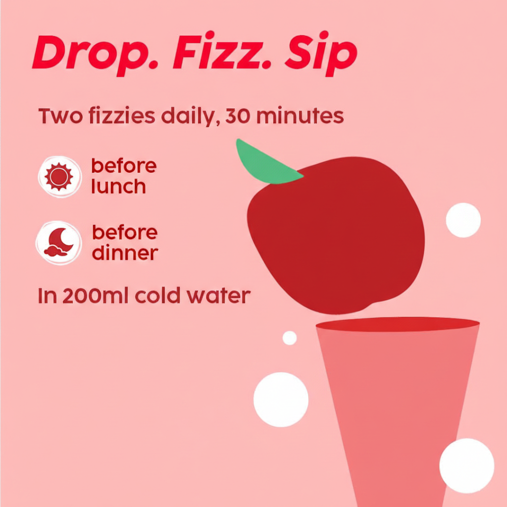 TREE BORN Apple Cider Vinegar Effervescent Tablet with mother | Supports Metabolism &amp; Appetite Control I With 500mg ACV, Vit B6 &amp; B12 I No Maltodextrin, No Added Sugar I Pack of 1 (20 tablets)