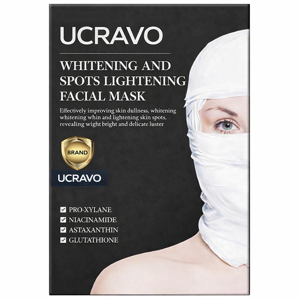 UCRAVO Brightening & Even Tone Facial Mask with Niacinamide - Visibly Radiant Complexion Daily Gentle Care for All Skin Types Korean Skincare 5 Sheets Per Box