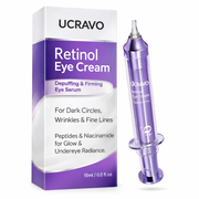 UCRAVO No.9 NAD+ Retinol Eye Cream, Depuffing & Firming Eye Serum for Dark Circles, Wrinkles & Fine Lines, Peptides & Niacinamide for Glow & Undereye Radiance, Stocking Stuffers