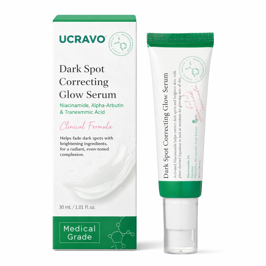 UCRAVO Dark Spot Correcting Glow Serum - 5% Niacinamide Dark Spot Remover For Face - Vegan Korean Skin Care Niacinamide Serum for All Skin Types