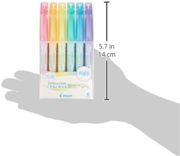 UCRAVO Erasable Highlighter Pen Light Soft Color,Hot Erasable Marker Pens,Chisel Tip Marker Pen with Rubber for Adults Kids Students School Office Stationary Supplies Gifts,6 Color
