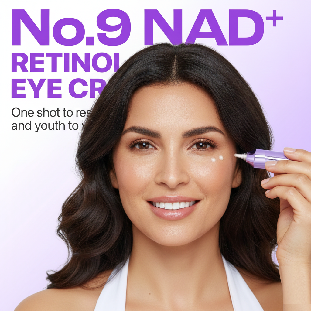 UCRAVO No.9 NAD+ Retinol Eye Cream, Depuffing & Firming Eye Serum for Dark Circles, Wrinkles & Fine Lines, Peptides & Niacinamide for Glow & Undereye Radiance, Stocking Stuffers