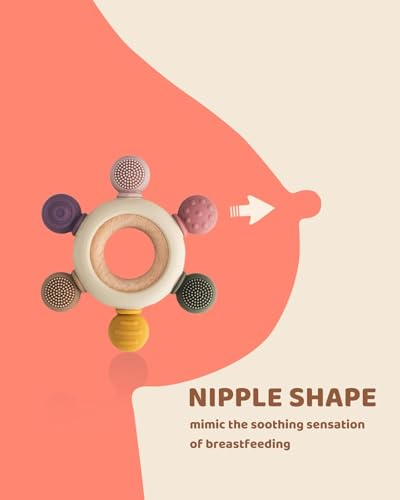 UCRAVO 1 Pack Baby Teething Toys, Teething Mitten for Babies, Silicone Teether for Toddler Infant Baby, Chew Toys for Sucking Needs, Easy to Grip, Never Drop Hand Wrist Teether(Sky Blue)