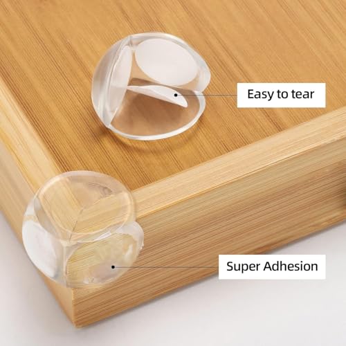 UCRAVO 8 pcs Brown Baby Safety Table Corner Protectors, Furniture Corner and Edge Safety Bumpers, Soft Rubber Foam Cushion Covers, 3M Taped Corner Guards, Baby Child Proofing Pads Rubber Corners