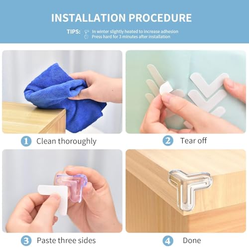 UCRAVO 8 pcs Brown Baby Safety Table Corner Protectors, Furniture Corner and Edge Safety Bumpers, Soft Rubber Foam Cushion Covers, 3M Taped Corner Guards, Baby Child Proofing Pads Rubber Corners