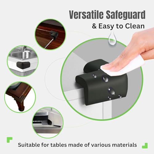 UCRAVO 8 pcs Brown Baby Safety Table Corner Protectors, Furniture Corner and Edge Safety Bumpers, Soft Rubber Foam Cushion Covers, 3M Taped Corner Guards, Baby Child Proofing Pads Rubber Corners
