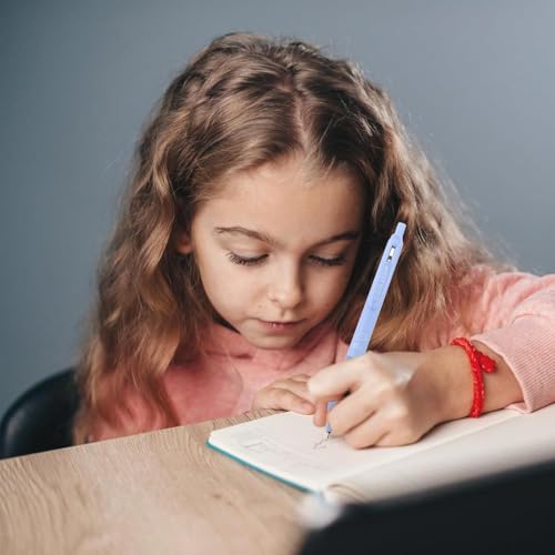 UCRAVO Green Tea 5 Pcs Gel Retractable Quick Dry Blue Ink 0.5mm Fine Point Aesthetic Stuff Ink Comfort Grip Smooth Writing Journaling Note Taking Pens Bulk Pens School Office Supplies Green