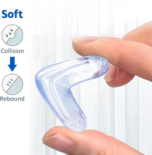 UCRAVO 8 pcs Brown Baby Safety Table Corner Protectors, Furniture Corner and Edge Safety Bumpers, Soft Rubber Foam Cushion Covers, 3M Taped Corner Guards, Baby Child Proofing Pads Rubber Corners