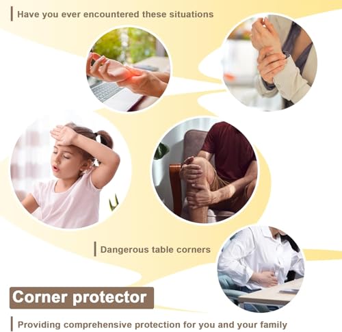 UCRAVO 8 pcs Brown Baby Safety Table Corner Protectors, Furniture Corner and Edge Safety Bumpers, Soft Rubber Foam Cushion Covers, 3M Taped Corner Guards, Baby Child Proofing Pads Rubber Corners