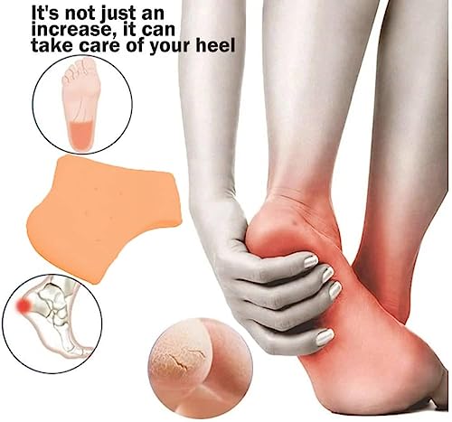 UCRAVO Silicone Heel Protectors, 1 Pair Gel Heel Cushions for Dry Cracked Heels, Plantar Fasciitis & Pain Relief, Breathable Reusable Moisturizing Heel Sleeves for Men & Women for Foot Care