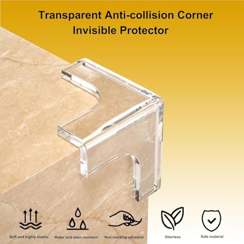 UCRAVO 8 pcs Brown Baby Safety Table Corner Protectors, Furniture Corner and Edge Safety Bumpers, Soft Rubber Foam Cushion Covers, 3M Taped Corner Guards, Baby Child Proofing Pads Rubber Corners