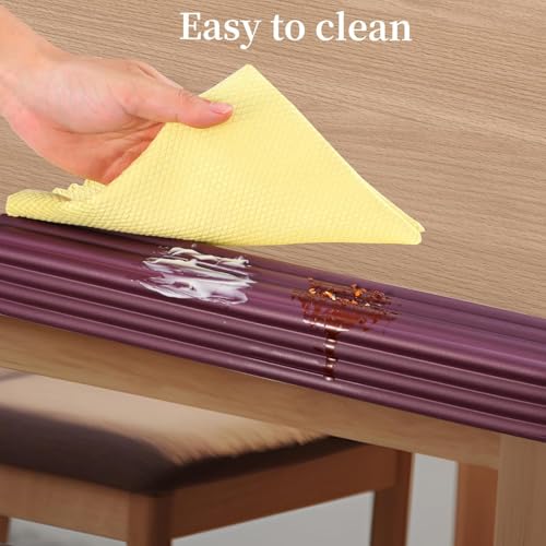 UCRAVO 8 pcs Brown Baby Safety Table Corner Protectors, Furniture Corner and Edge Safety Bumpers, Soft Rubber Foam Cushion Covers, 3M Taped Corner Guards, Baby Child Proofing Pads Rubber Corners