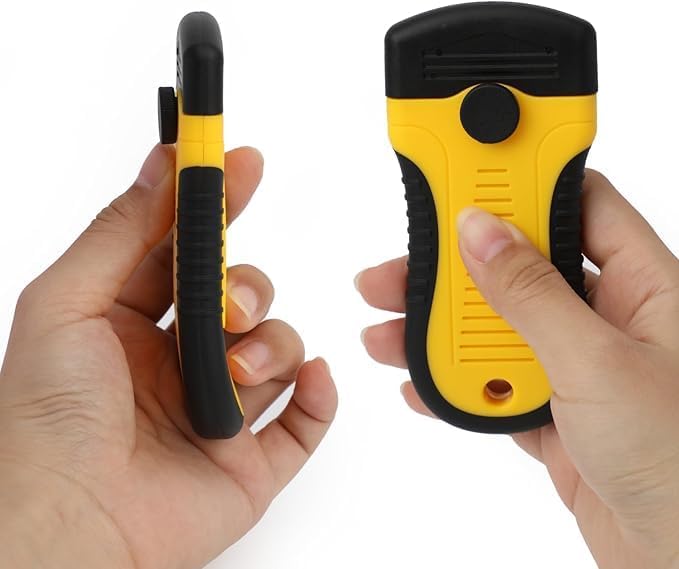 UCRAVO Heavy Duty Glass Scraper Tool with 15 Razor Blades | Multi-Purpose Stove Top & Cooktop Cleaner | Ceramic Glass Hob, Induction Plate, Window, Sticker & Paint | Rust & Burnt Food Remover