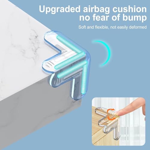 UCRAVO 8 pcs Brown Baby Safety Table Corner Protectors, Furniture Corner and Edge Safety Bumpers, Soft Rubber Foam Cushion Covers, 3M Taped Corner Guards, Baby Child Proofing Pads Rubber Corners