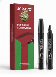 UCRAVO Black Eyebrow Pen 4 Tip Microblading Brow Pencil for Women & Men Waterproof Smudge Proof Long Lasting Eyebrow Marker Sweat Resistant Brow Tint Pen Natural Hair Like Brows,Thin Sparse Eyebrows