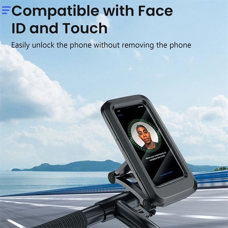 UCRAVO Bike Mobile Holder with 360° Rotation Anti-Slip Motorcycle Phone Mount Universal Bicycle Mobile Stand with Strong Grip & Shockproof Design Adjustable Handlebar Phone Holder for GPS Navigation