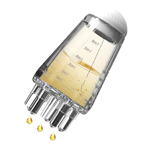 UCRAVO Hair Oil Applicator for Scalp Massage, 6ml Transparent Plastic Refillable Bottle with Leakproof Detachable Tip, Precise Oil Dispenser for Hair Growth, Scalp Treatment & Oiling Tool