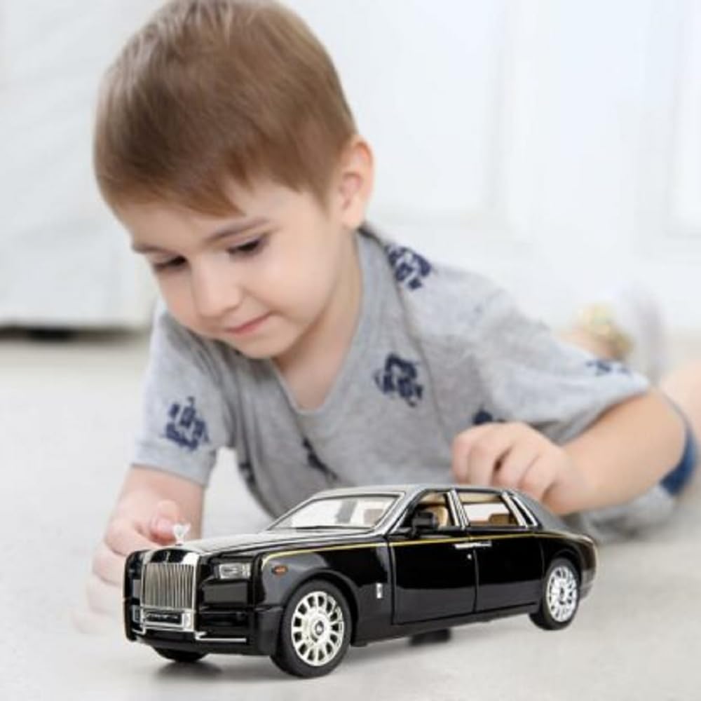 UCRAVO Luxury Die Cast Car Model 1:24 Scale | Premium Metal Toy Car with Openable Doors, Bonnet & Trunk | Pull Back Car with Realistic Interior | Collectible Showpiece Car Model for Kids Adults