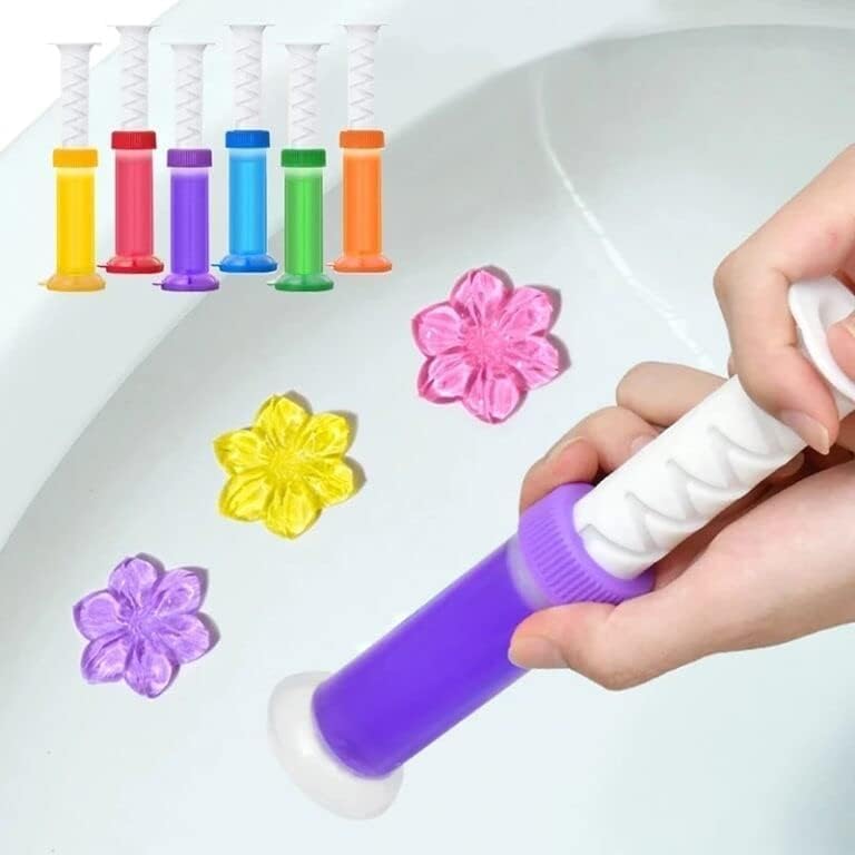 UCRAVO Toilet Cleaning Gel Stamp with Applicator | Automatic Toilet Bowl Freshener | Long Lasting Floral Toilet Cleaner Gel | Bathroom WC Rim Cleaner & Deodorizer | Pack of 1 Applicator + Gel