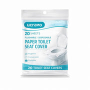 UCRAVO Disposable Toilet Seat Covers for Women,Men | Paper Toilets Seat Cover | Travel, Office, Restroom, Pregnancy Hygiene Essential | Flushable-No Direct Contact with Unhygienic Toilet Seats(20pcs)