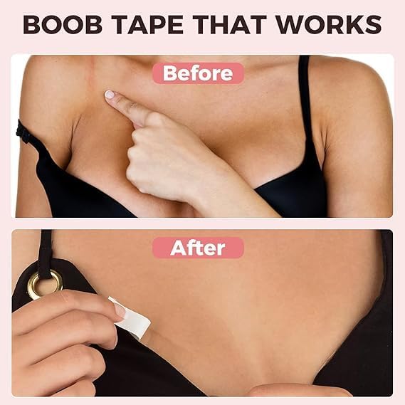 UCRAVO 216 Strips Double Sided Tape for Fashion, Fabric Tape & Body Tape, fashion tape for women double-sided, body tape to stick clothes,dress tape for women, clear tape