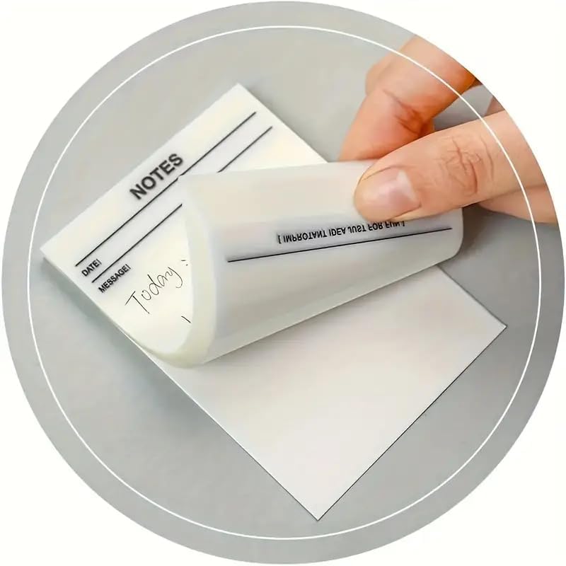 UCRAVO Transparent Sticky Notes Self-Stick Note Pads, Transparent Self Adhesive Removable Notes Perfect for Studying and Writing in Text Books Ideal for Studying, Writing, and Office Organization