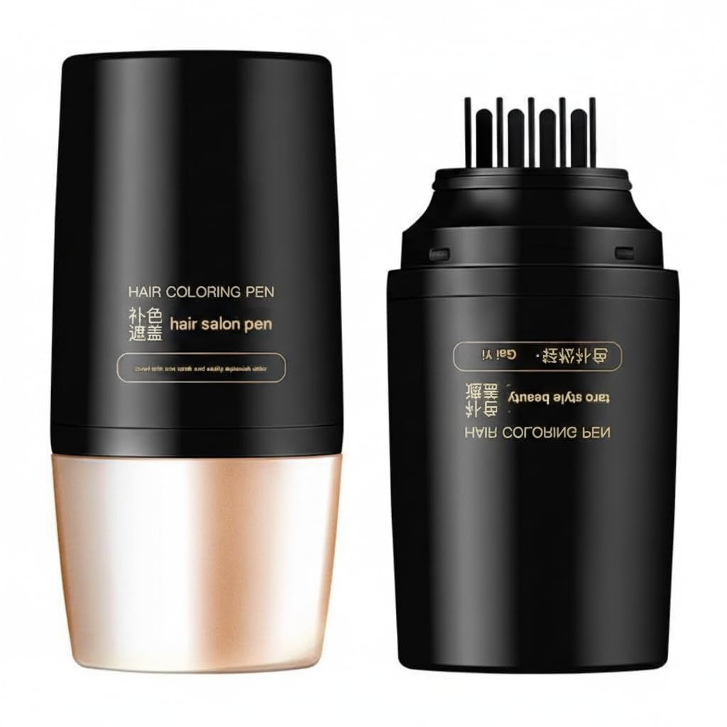 UCRAVO Waterproof & Sweatproof Hair Color Stick with Comb Applicator Instant Hair Coloring Pen for Hair Coverage,2-in-1 Portable Hair Dye Stick Brush,Quick Root Touch Up Hair Color Pen,Travel & Home