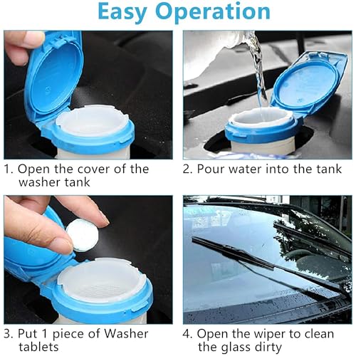 UCRAVO 30 Pcs Screenwash Tablets, Screen Wash Tablets, Screenwash, Screen Wash for Cars, Car Screenwash, Windscreen Washer Tablets, Concentrated Solid Tablets, Wiper Cleaning Tablets for Car Window