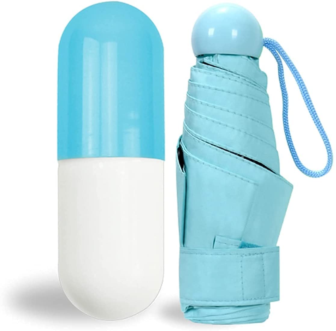 UCRAVO Mini Capsule Umbrella Small Pockets - Automatic Open & Close Button UV Protection Umbrella For Office School Collage