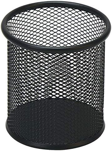 UCRAVO Black Round Mesh Pen Stand, Pencil Holder, Pen Organizer for Desk, Pen Cups, Stationary Storage Stand, Makeup Brush Holders, Pen, Pencil Holder for Office Home and Study Table