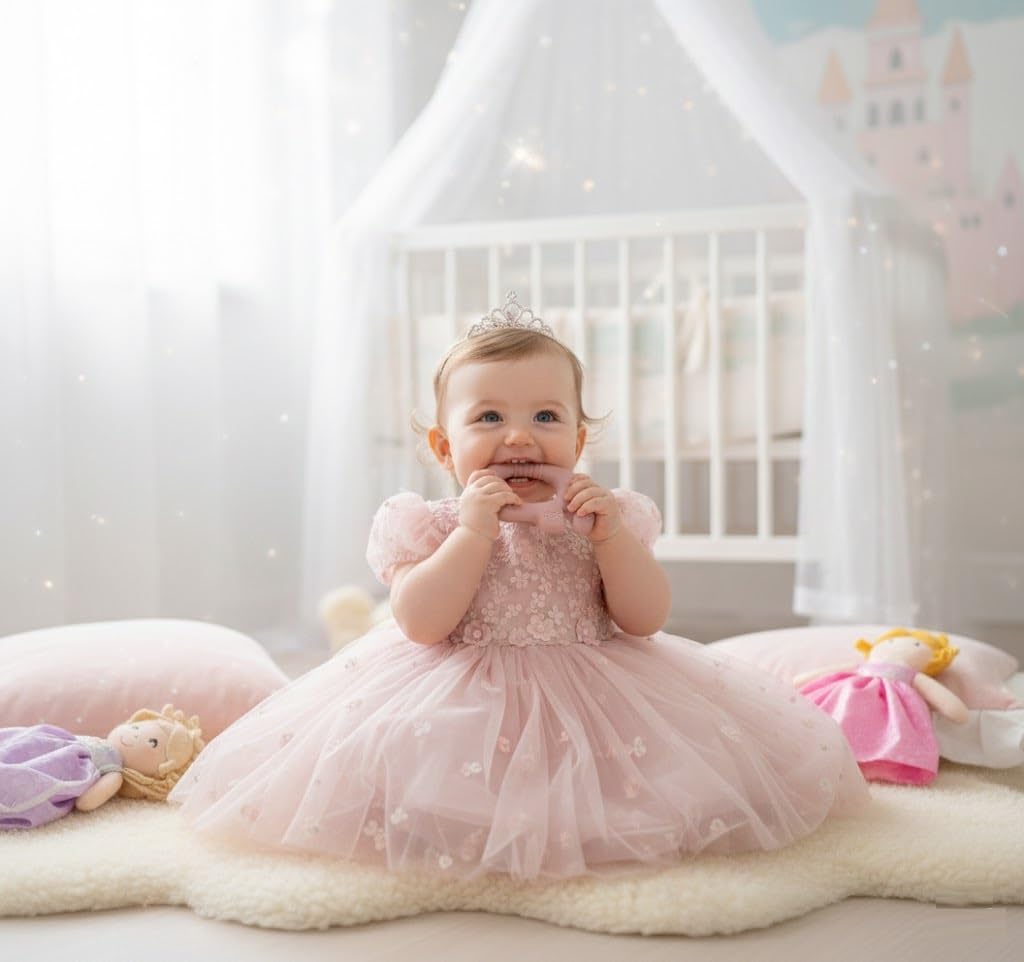 UCRAVO Beige Cream Elephant Baby Teether Toy, 100% Food-Grade Silicone Non-Toxic, Freezer Safe Infant Gum Massager, Easy Grip, Soothing Pain Relief Chew Toy for Newborns & 3+ Months