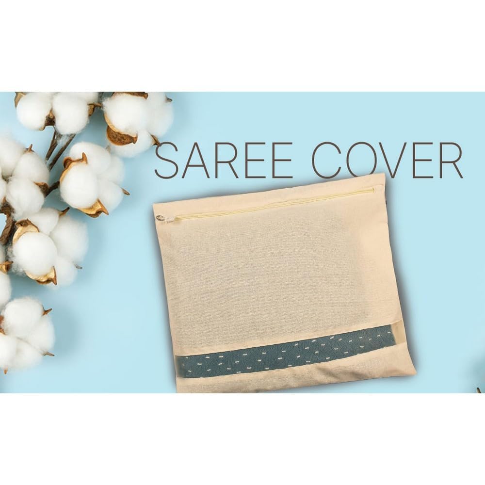 UCRAVO Pack of 6 Saree Bags Single Packing Saree Cover with Zipper Clothes Bags for Storage Mesh Window Cloth Storage Bags Set | Clothes Bags and Wardrobe Organizer with Transparent mesh window Set