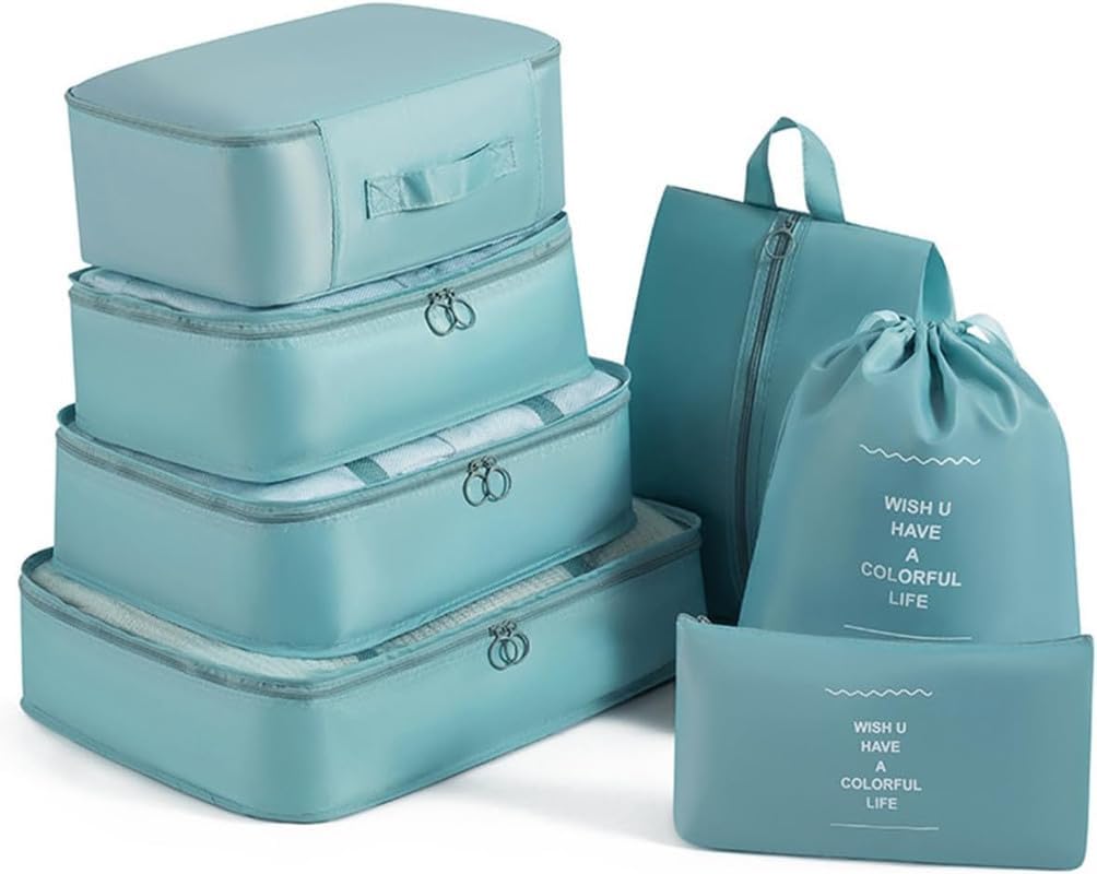 Ucravo Packing Cubes for Suitcases,7 Pcs Travel Luggage Organiser Bags,waterproof Packing Cubes for Backpack Suitcase,travel Essentials Bag Compression Storage Bags,travelling Accessories(grey)