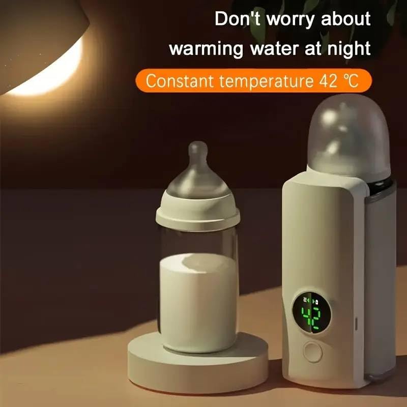 UCRAVO Portable Baby Bottle Warmer Rechargeable Cordless Warmer with Precise Temperature Control Waterless Fast Heating Bottle Heater for Breast Milk & Formula Travel Friendly On-The-Go Feeding Warmer
