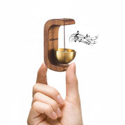 UCRAVO Wooden Zen Sound Bell with Brass Bowl Handcrafted Wind Chime Bell for Meditation,Yoga/Mindfulness Home Office Desk Decor,Pooja Bell,Stress Relief Sound Therapy,Spiritual Decorative Accessory