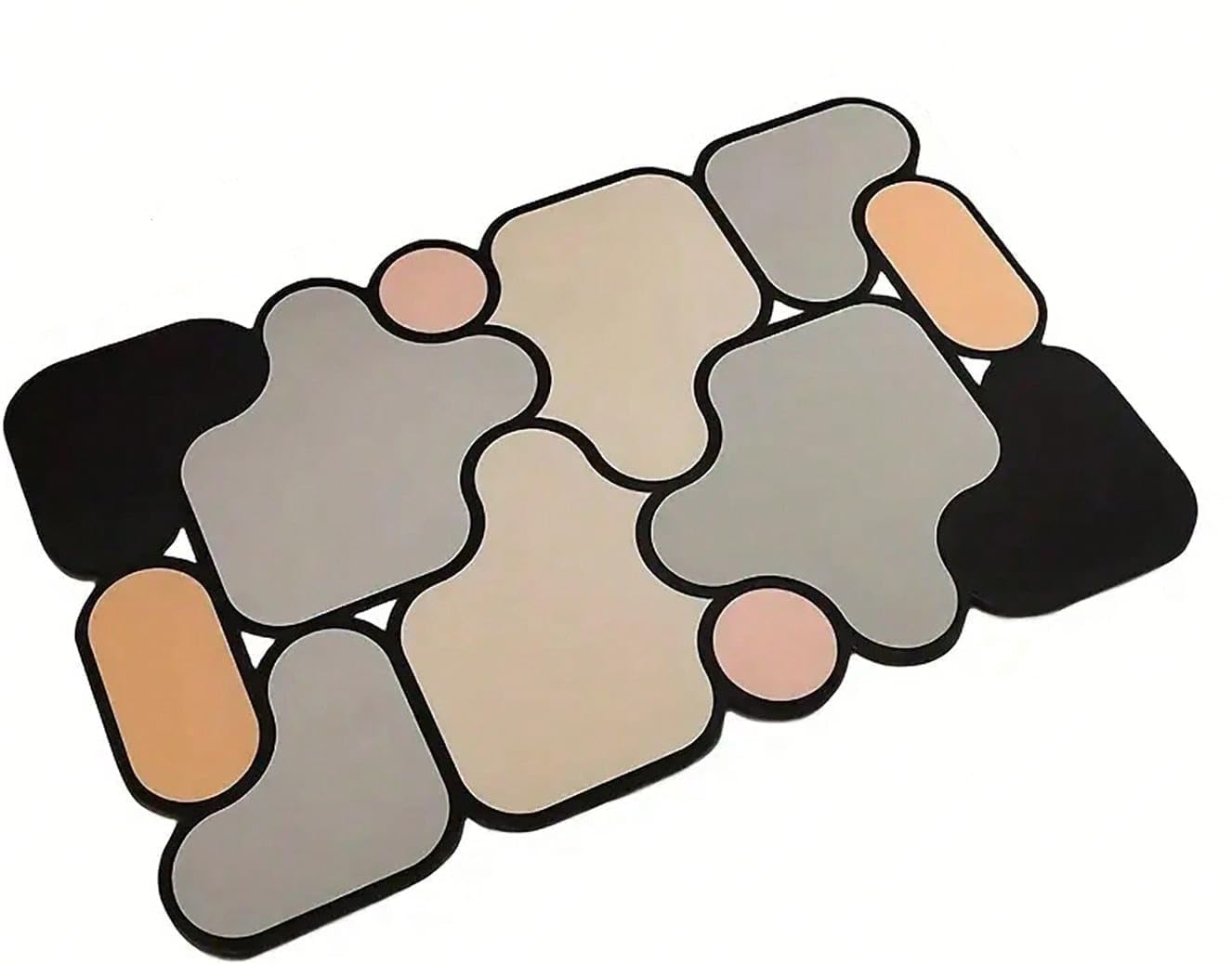 UCRAVO Quick Dry Fit Under Door Anti-slip Puzzle Super Absorbent Foot Mat Toilet Door Mat Bathroom Accessories Set, Easy to Clean Durable Mildewproof Bathroom Soft Clean Rug Foot Mat Suitable for Home