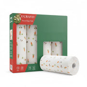 UCRAVO 4 Roll Washable Reusable Paper Towels for Kitchen & Home Cleaning |Extra Absorbent Multipurpose Cleaning Cloth Sheets for Oil, Grease, Liquid Spills, Slab, Sink, Countertop & Surface Cleaning