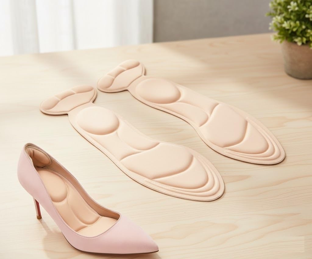 UCRAVO Heel Cushion Inserts for Women | Soft Sponge Heel Pads for Heels, Pumps, Sandals, Flats & Shoes |Shock Absorbing Heel Pain Relief Inserts for Foot Pain, Burning Sensation, Long Standing 1 Pair