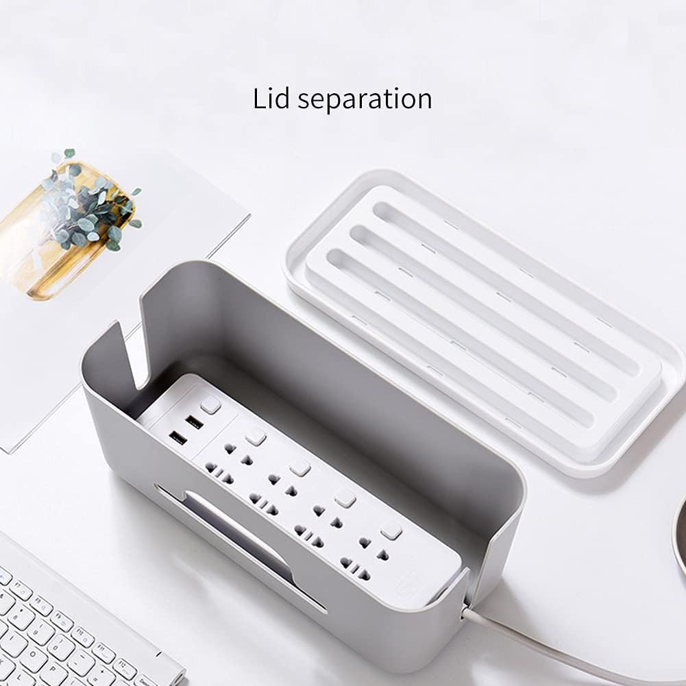 UCRAVO Cable Management Box with Mobile Stand - Power Strip, Cords, Wires | Surge Protector Hiding Cover Organizer for desk Management Box with Mobile Stand Hiding Cover Organizer for Home, Office