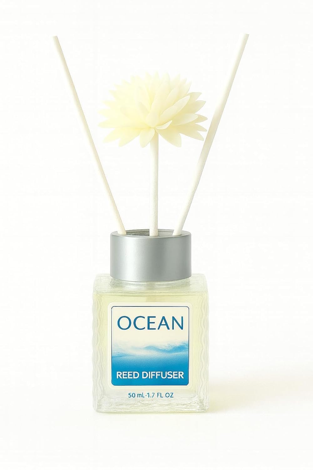 UCRAVO Vanilla & Ocean Reed Diffuser Combo | Premium Home Fragrance Oil Set with Decorative Flower Sticks | Long Lasting Air Freshener for Living Room, Bedroom, Bathroom, Office & Spa (Pack of 2)