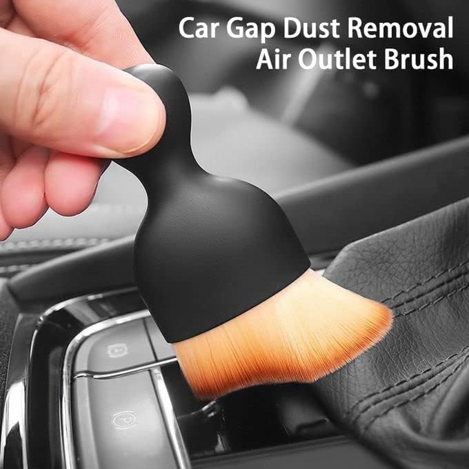 Brush Mini Car Cleaning Brush with Handle and Dust Cover, Car Interior Dust Brush, Car Duster Brushes, Auto Interior Soft Bristles Cleaning Brush Dusting Tool for Car, Home, Office, Keyboard (Brush 1)