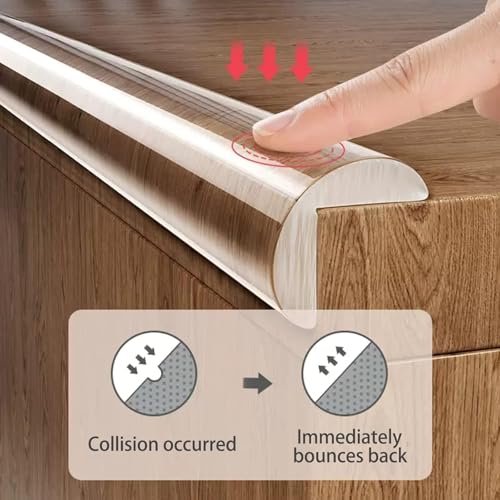 UCRAVO 8 pcs Brown Baby Safety Table Corner Protectors, Furniture Corner and Edge Safety Bumpers, Soft Rubber Foam Cushion Covers, 3M Taped Corner Guards, Baby Child Proofing Pads Rubber Corners
