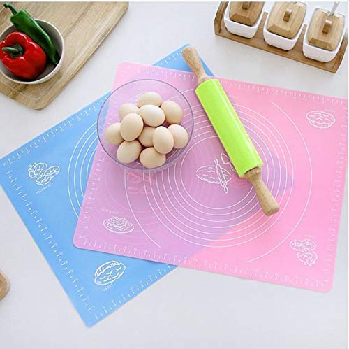 UCRAVO Silicon Dough Mat, Cooking Kneading, Non-Stick Fondant, Reusable Stretchable for Kitchen Mat (Random Colour, 50cm x 40cm)