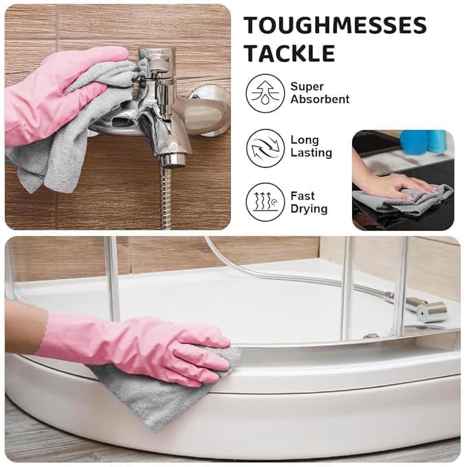 NESTVORA 50 Pack Microfiber Cleaning Cloth Roll | Washable Absorbent Towel for Kitchen | Dust, Stains, Wet and Dry Microfiber Cleaning Cloth | Washable Roll Tear Away for Kitchen & Car