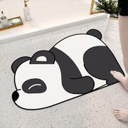 UCRAVO 1pcs Super Absorbent Floor Mat, Bath Mat Soft Carpet, Non Slip Cute Bath Mat, Panda Design, Water Absorbent Washable Quick Dry Bathroom Carpet Floor Doormat Dirt Barrier Cushion Mat(Size 40*60)