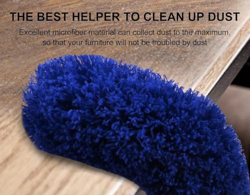 UCRAVO 3 in 1 Microfiber Feather Duster Set with 100 Inch Extendable Pole | 4 PCS Bendable Washable Fan Cleaning Brush for Ceiling Fans, High Ceilings, Cobwebs, Furniture, Walls & Home Dusting