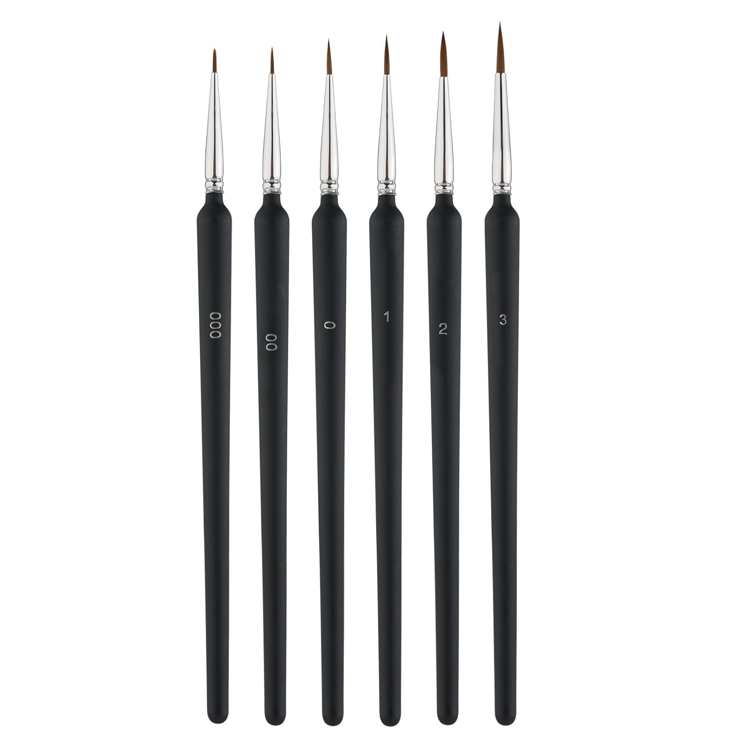 UCRAVO 6 Pcs Fine Detail Paint Brush Set, Professional Miniature Painting Brushes with Ultra Fine Tip Nylon Hair for Acrylic Paint, Watercolor, Oil, Model Painting, Face Painting, Craft, Canvas & DIY