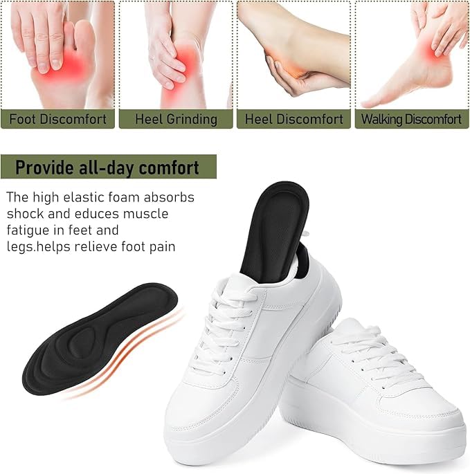 UCRAVO Orthopedic Shoe Insoles for Men & Women | Shock Absorbing Arch Support Insoles for Plantar Fasciitis, Flat Feet, Heel Pain & Foot Pain Relief | Breathable Cushioned Everyday Comfort Inserts