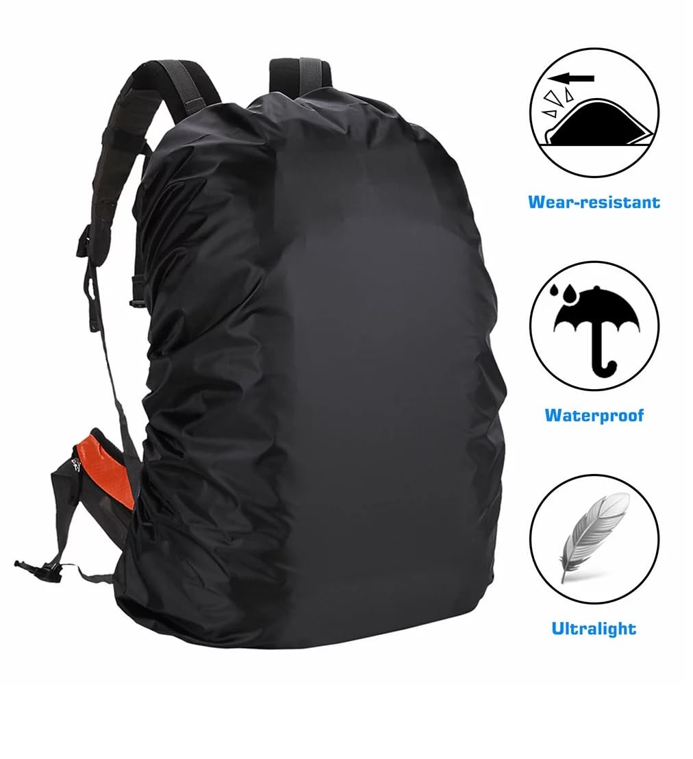 UCRAVO Waterproof Backpack Rain Cover with Adjustable Anti Slip Buckle Strap & Sliver Coating Reinforced Inner Layer for Camping, Hiking, Traveling, Hunting, Biking and More