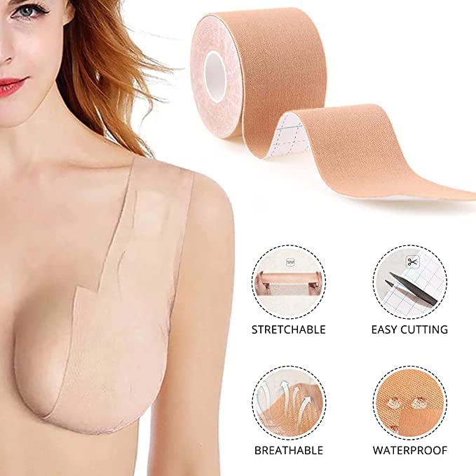 UCRAVO Double Sided Tape for Fashion Clothes Skin | Fabric Tape & Body Tape | Strong Multi Use Transparent Clear Color | Fabric and Skin Friendly for All Skin Shades (72 Strips)